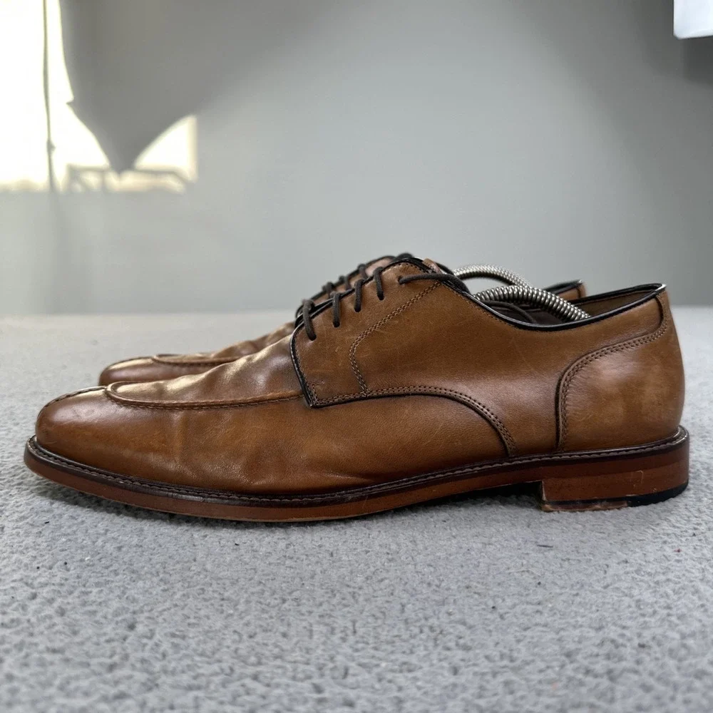 Joseph Abboud Stevenson Split Toe Dress Shoes Men 11 Brown Italian Leather